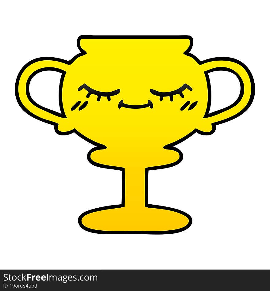 Gradient Shaded Cartoon Trophy