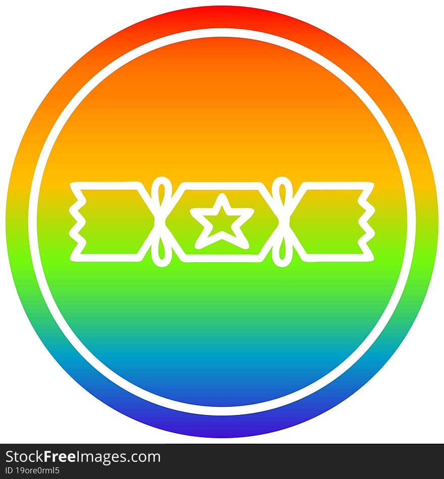 christmas cracker circular icon with rainbow gradient finish. christmas cracker circular icon with rainbow gradient finish