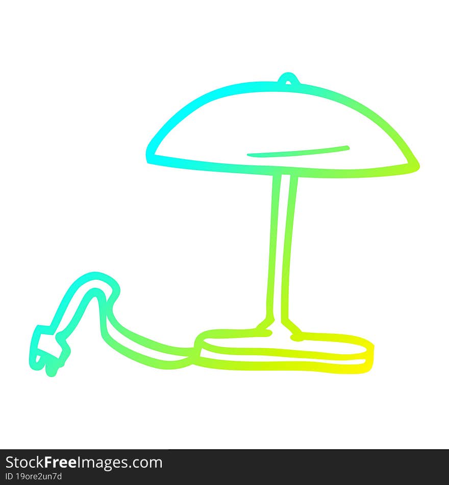 cold gradient line drawing cartoon lamp