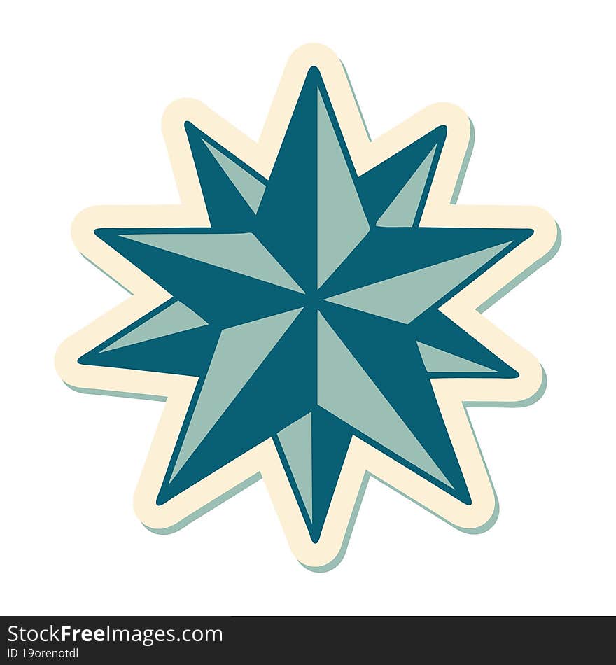 Tattoo Style Sticker Of A Star