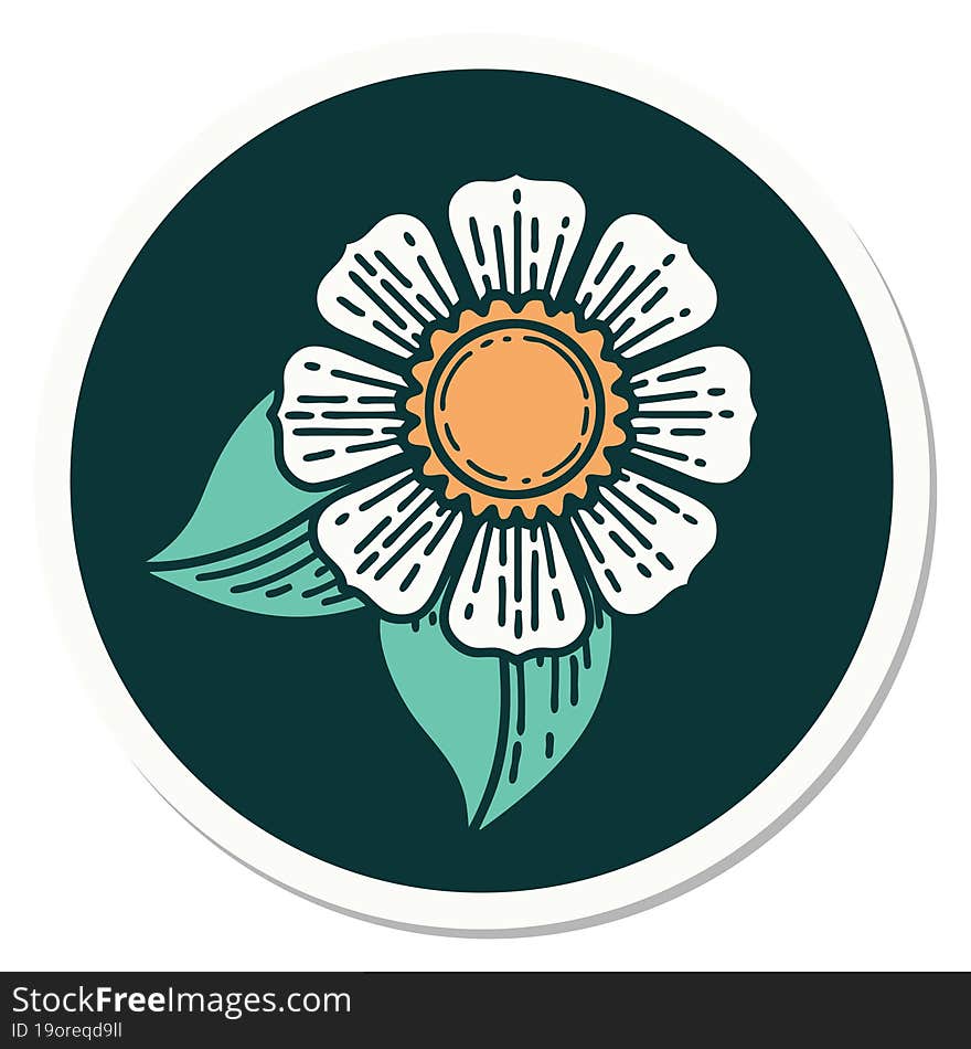 tattoo style sticker of a flower