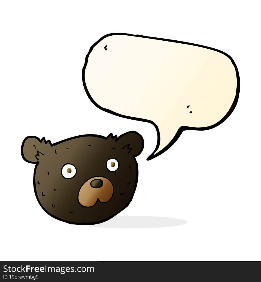 cartoon black bear with speech bubble