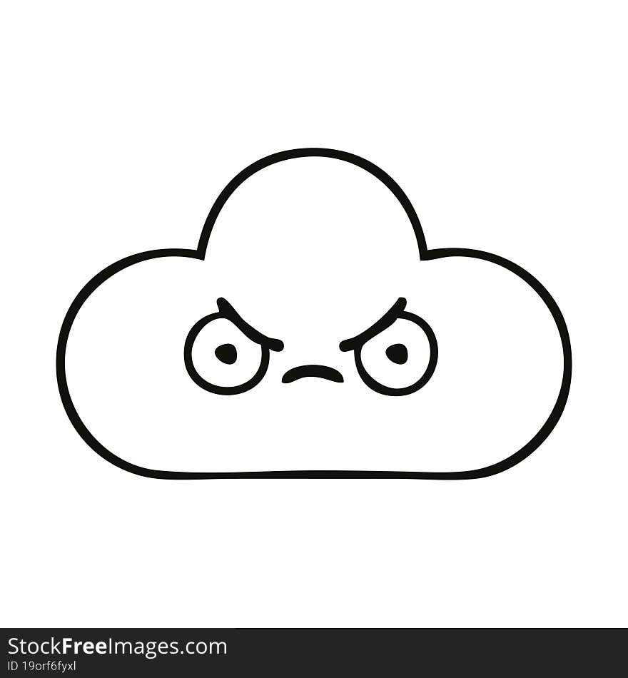 line drawing cartoon white cloud