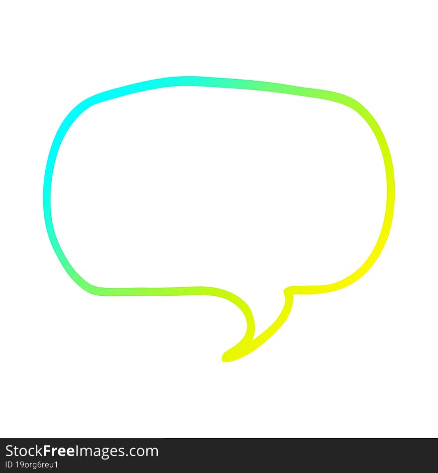 Cold Gradient Line Drawing Cartoon Speech Bubble