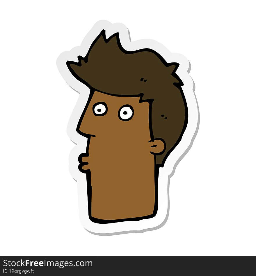 sticker of a cartoon surprised man