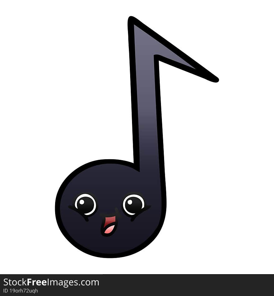 Gradient Shaded Cartoon Musical Note