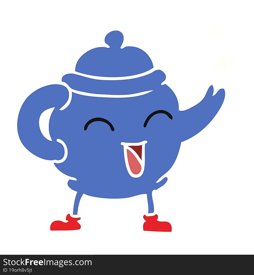 hand drawn cartoon doodle of a blue tea pot