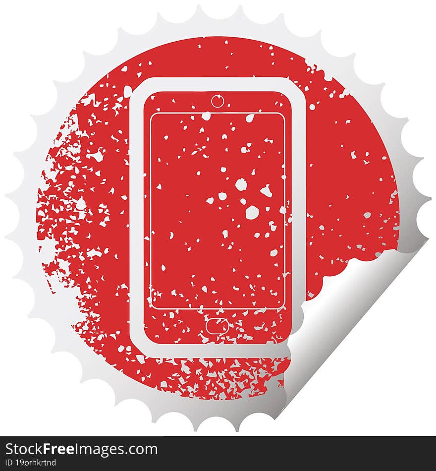 cell phone graphic distressed sticker illustration icon