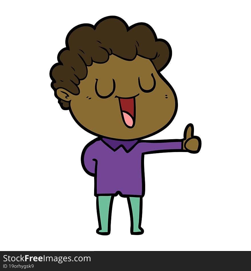 laughing cartoon man giving thumbs up sign. laughing cartoon man giving thumbs up sign