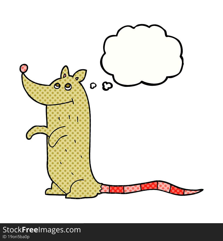 freehand drawn thought bubble cartoon rat