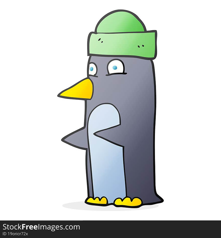 cartoon penguin wearing hat