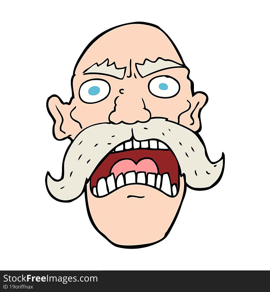 cartoon angry old man