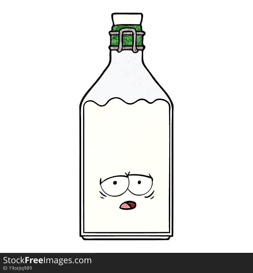 cartoon old milk bottle. cartoon old milk bottle