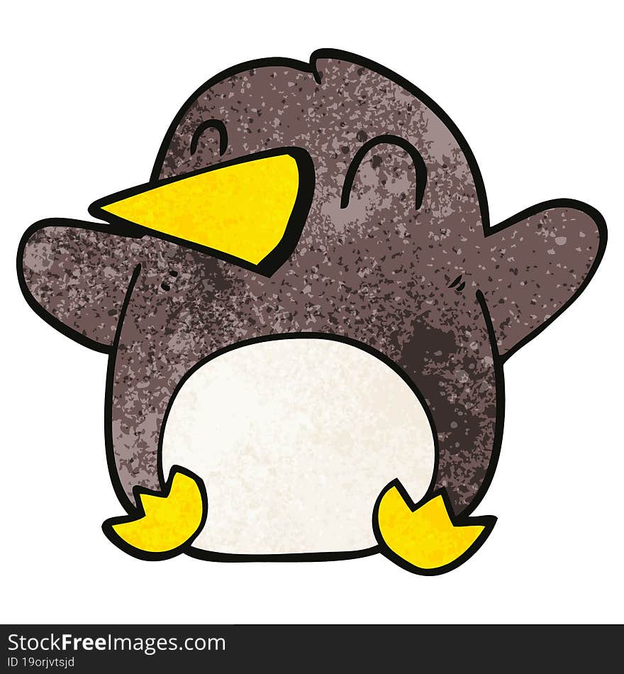 Cartoon Doodle Dancing Penguin