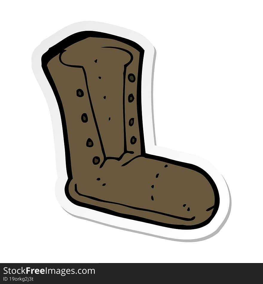 sticker of a cartoon old boot