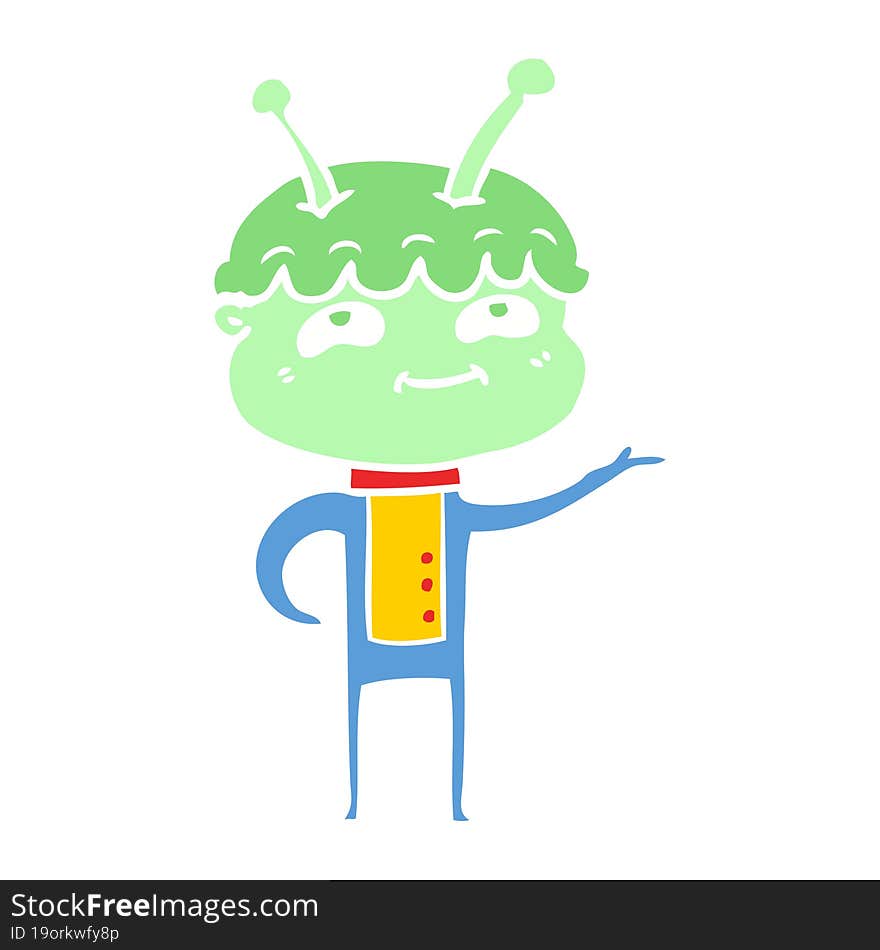 friendly flat color style cartoon spaceman