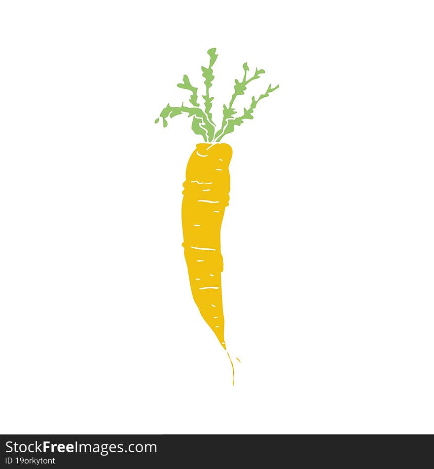 flat color illustration of a cartoon carrot