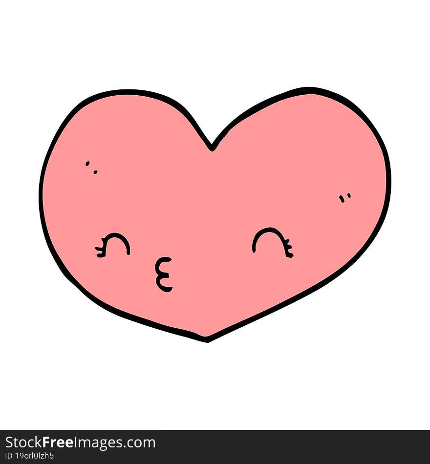 cartoon heart with face