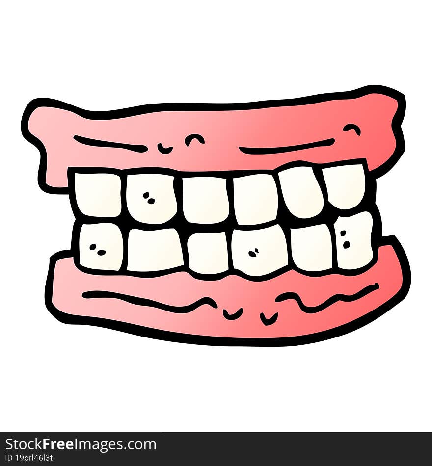 vector gradient illustration cartoon false teeth