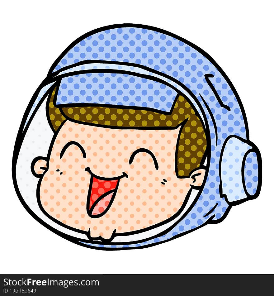 cartoon happy astronaut face. cartoon happy astronaut face