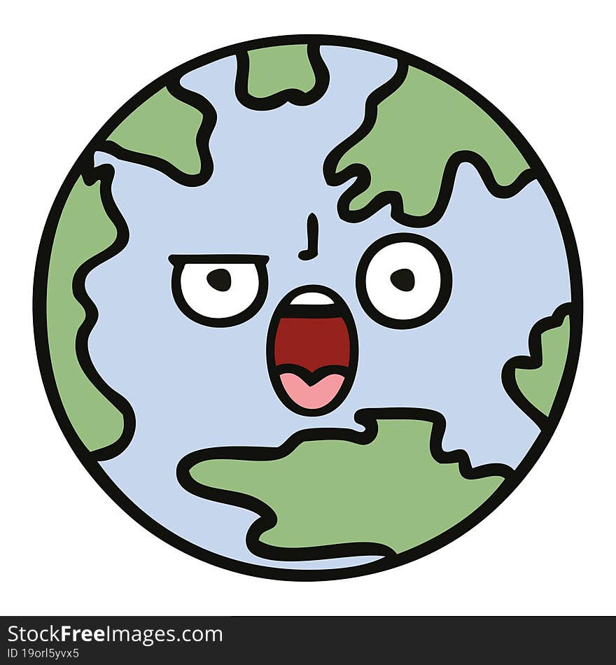 cute cartoon of a planet earth. cute cartoon of a planet earth