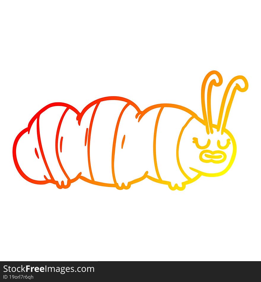 warm gradient line drawing funny cartoon bug