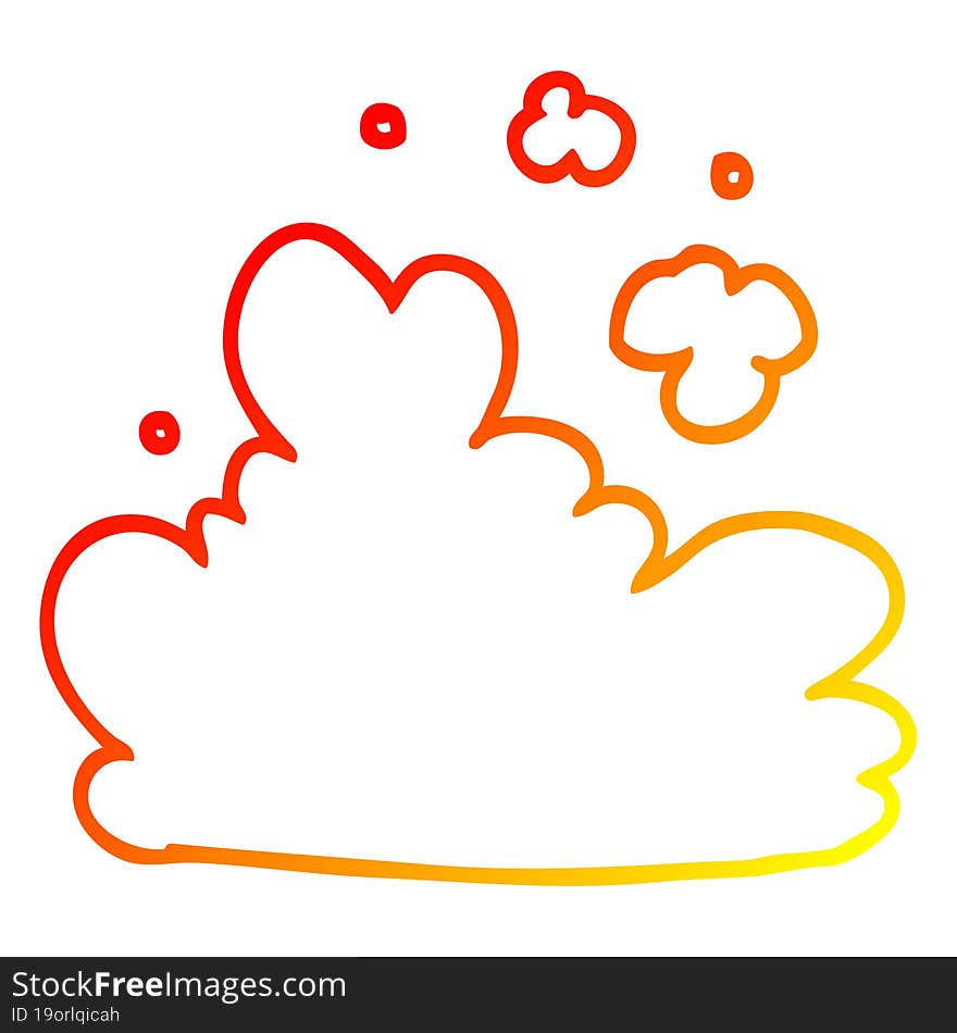 warm gradient line drawing cartoon cloud