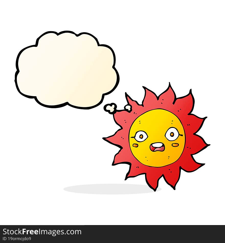 Cartoon Sun With Thought Bubble