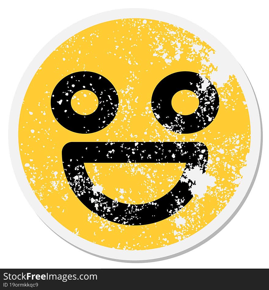 super happy face circular sticker