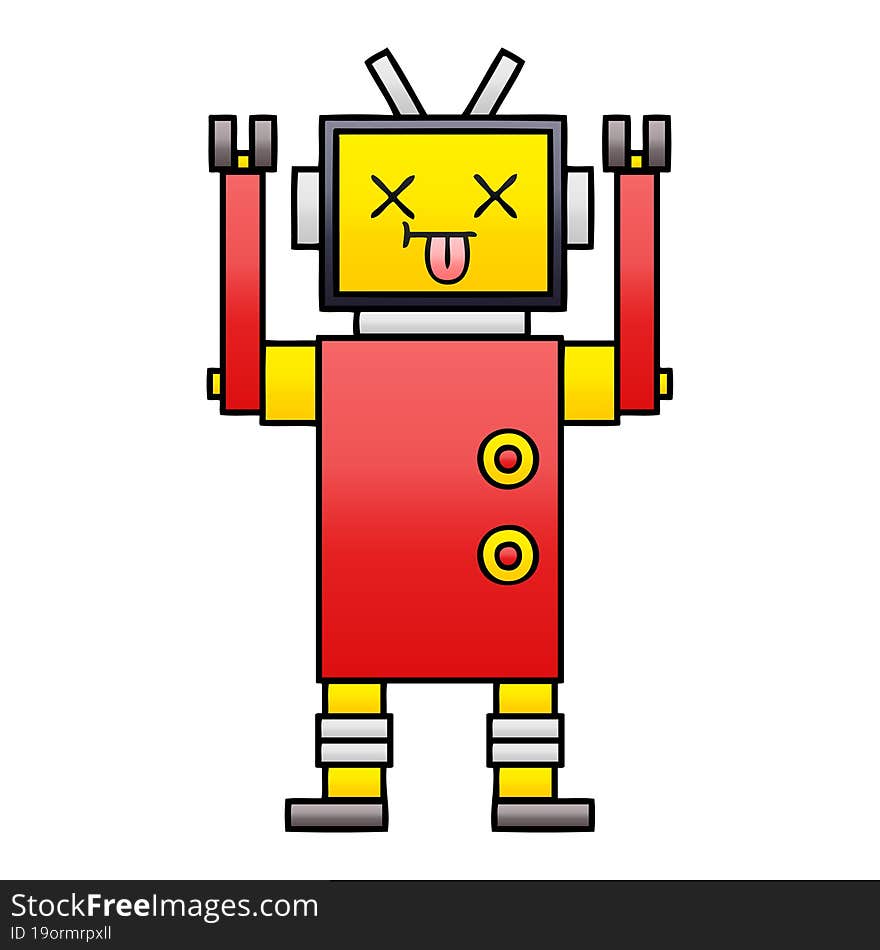 gradient shaded cartoon robot