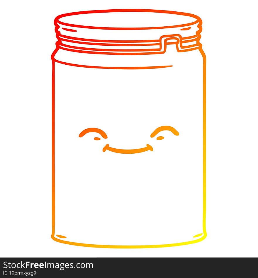 warm gradient line drawing cartoon glass jar