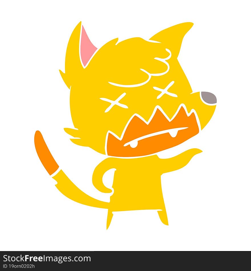 dead fox flat color style cartoon character