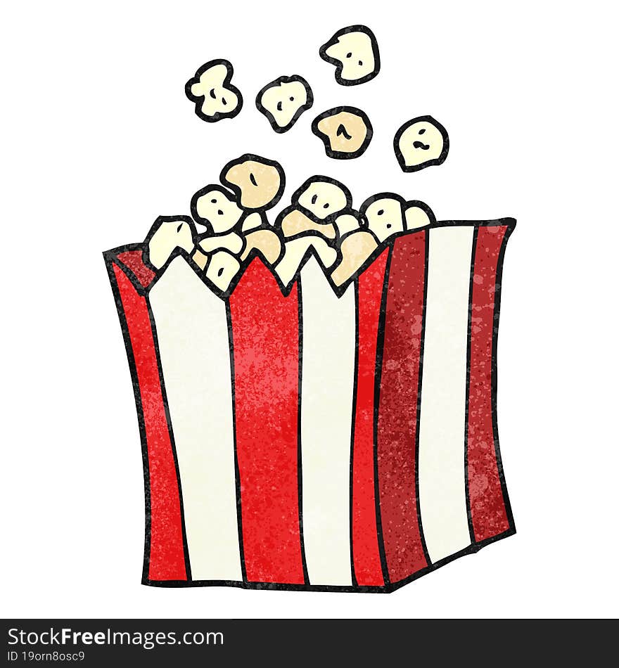 freehand textured cartoon popcorn