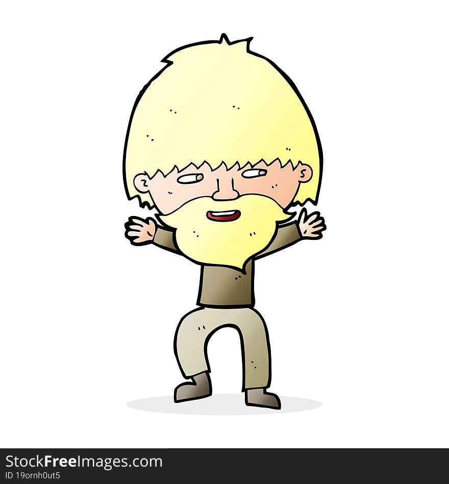 Cartoon Happy Man With Beard