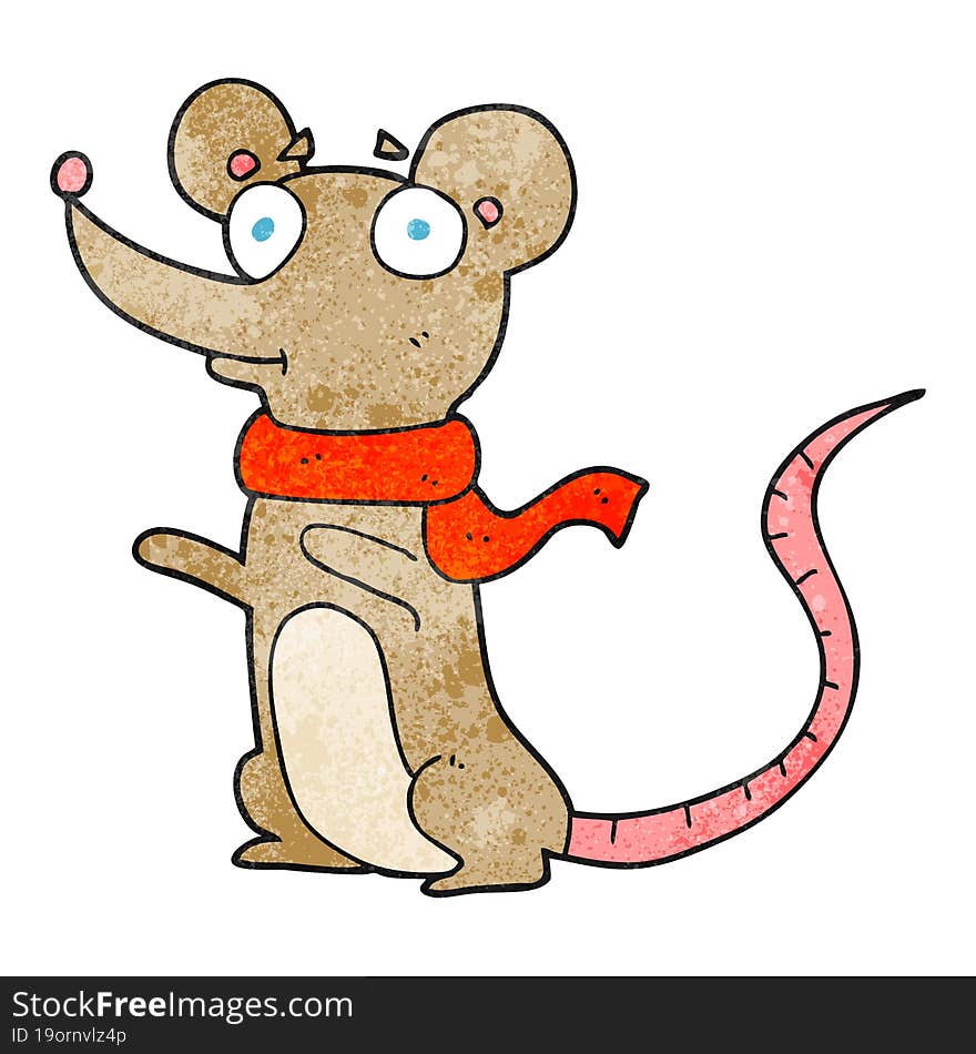 freehand textured cartoon mouse