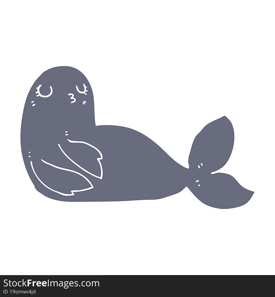 flat color style cartoon seal