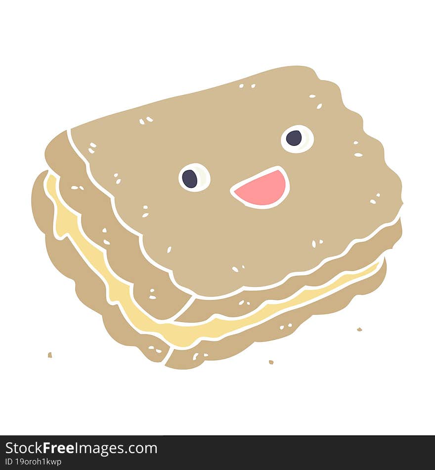 flat color style cartoon biscuit