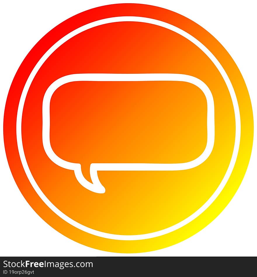 speech bubble circular in hot gradient spectrum