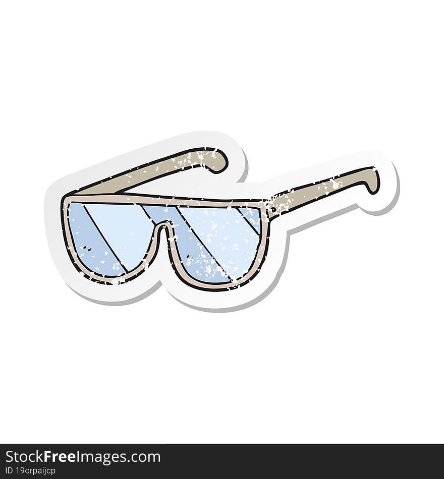 Retro Distressed Sticker Of A Cartoon Spectacles