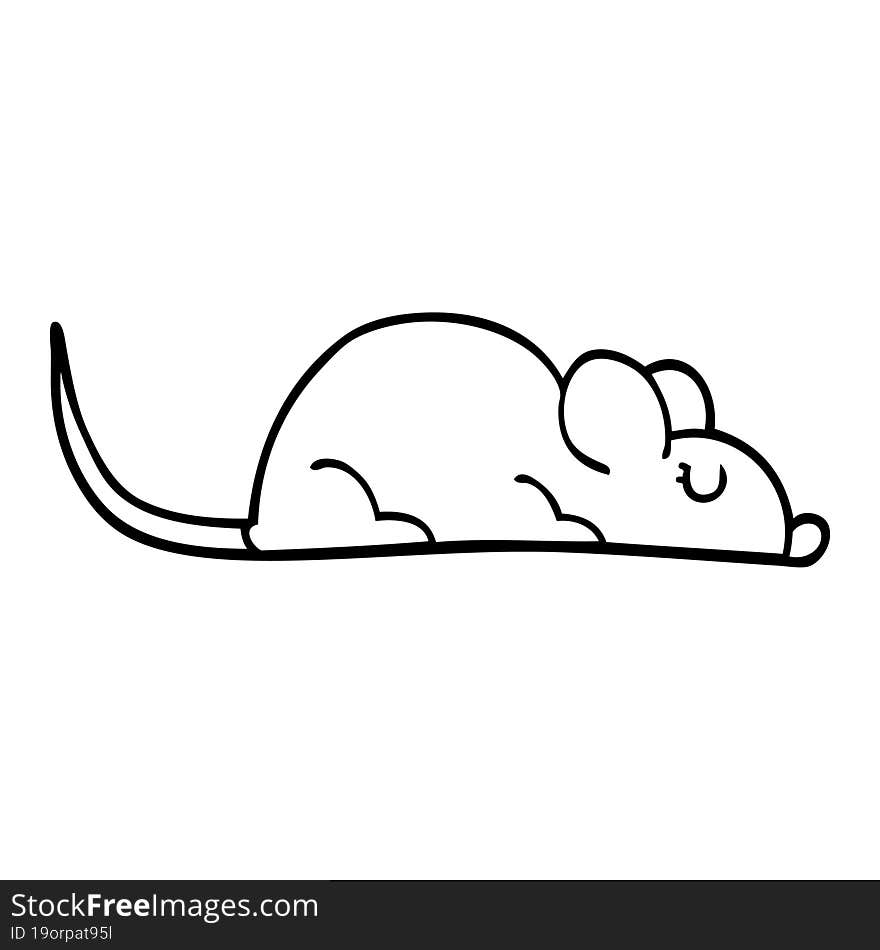 line drawing cartoon little mouse