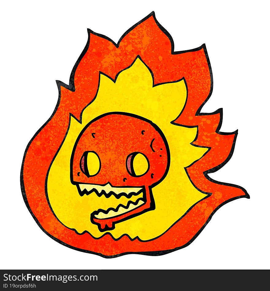 texture cartoon burning skull