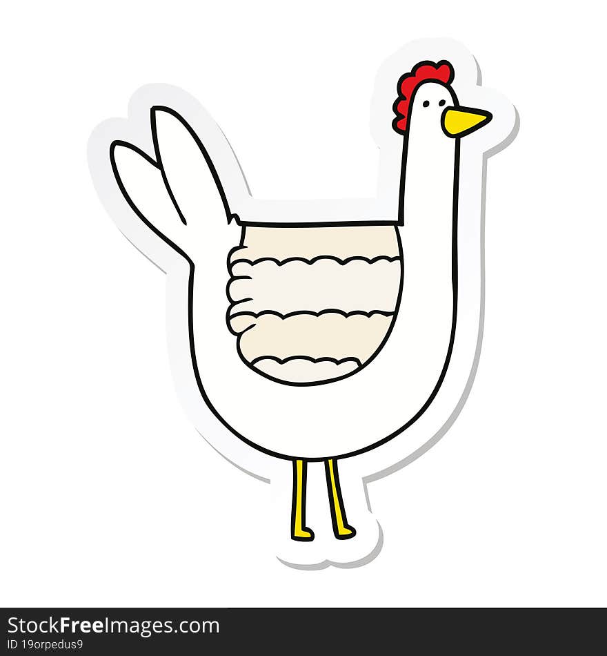 sticker of a cartoon chicken