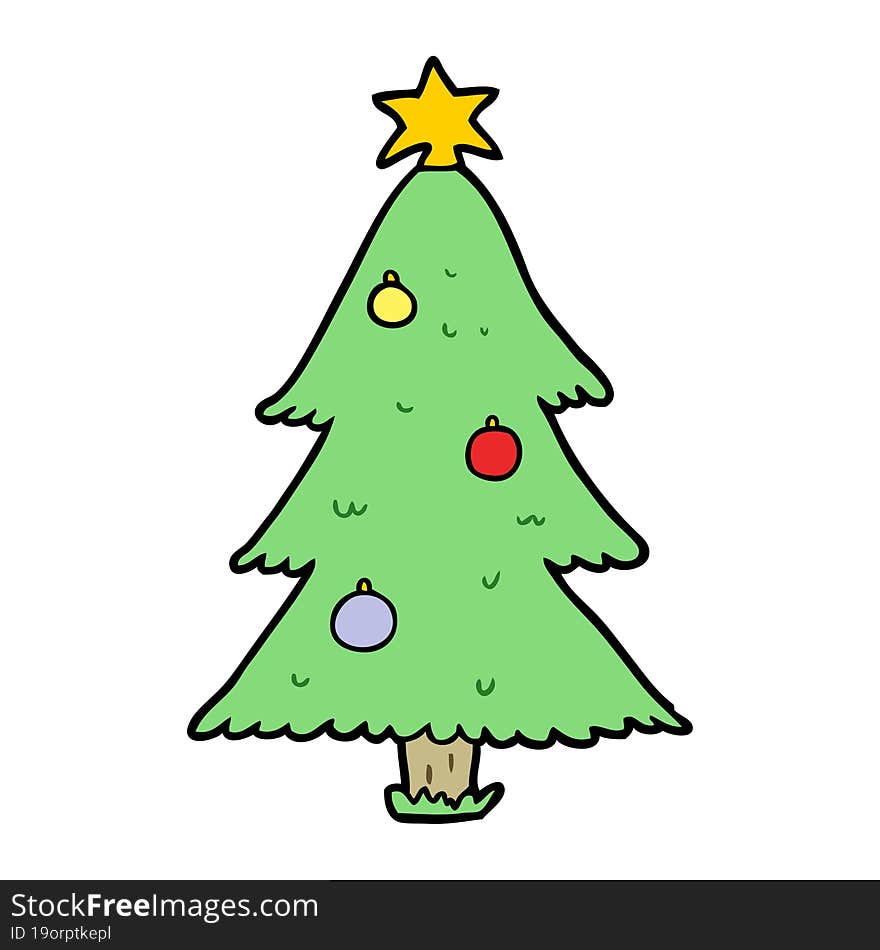 cartoon christmas tree. cartoon christmas tree