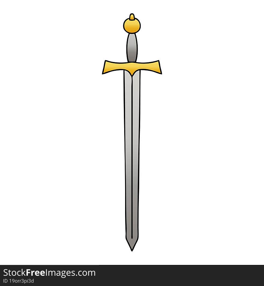 Quirky Gradient Shaded Cartoon Sword