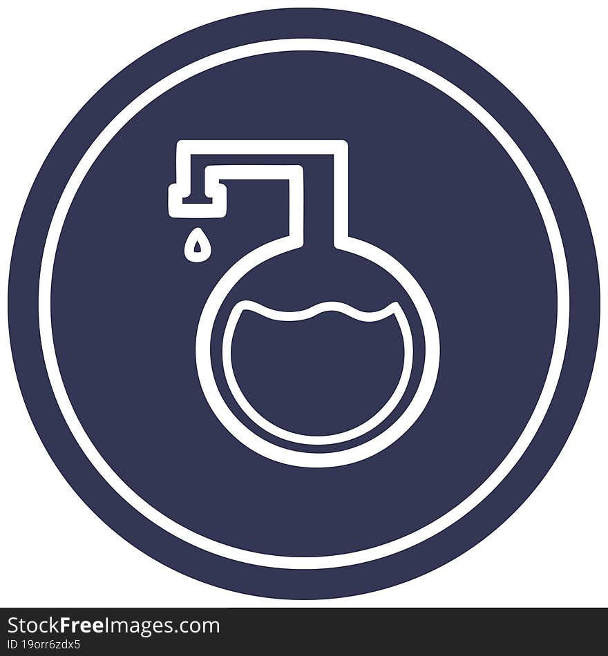 chemical vial circular icon