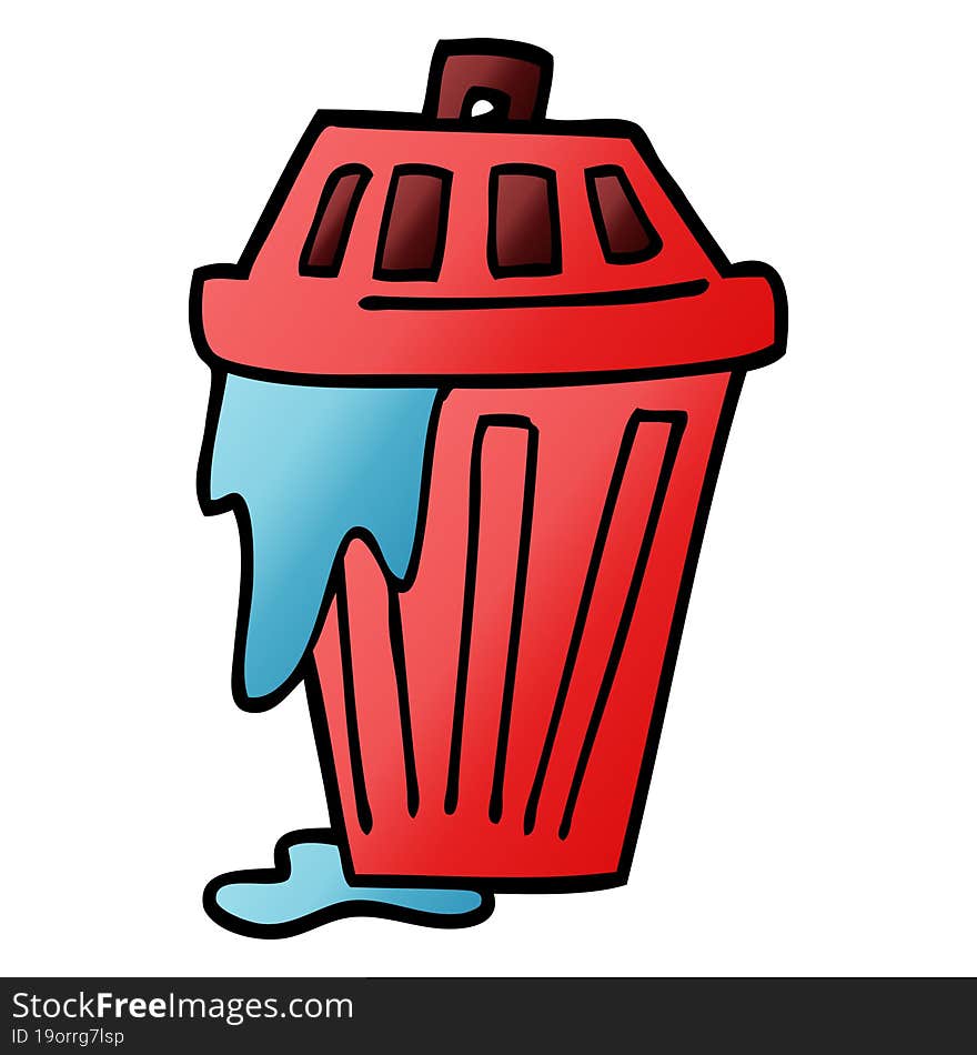 cartoon doodle waste bin