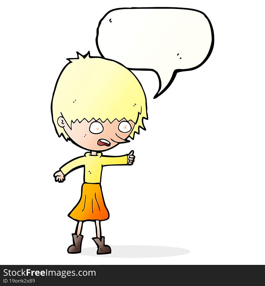 cartoon woman stressing out with speech bubble