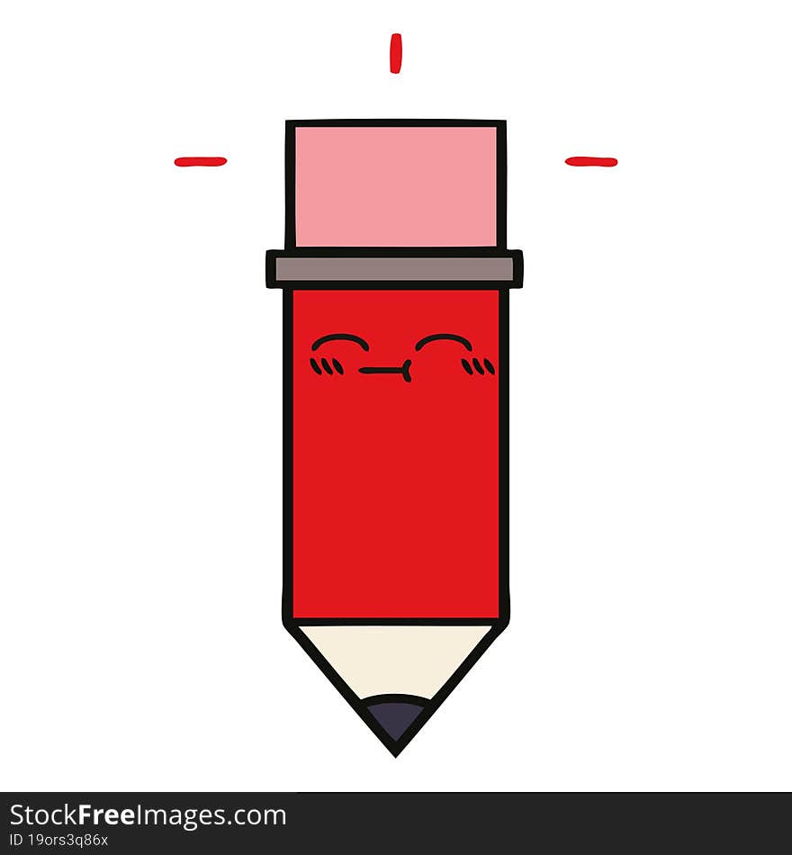 cute cartoon of a pencil. cute cartoon of a pencil