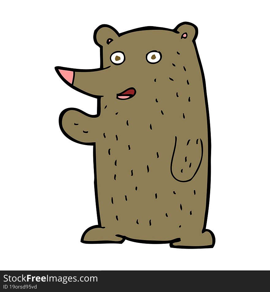 cartoon waving bear