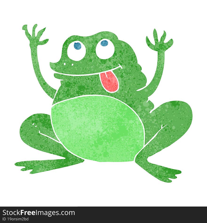 funny retro cartoon frog